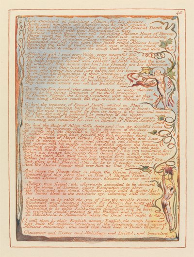 Jerusalem, Plate 40, Los shuddered at beholding Albion by William Blake